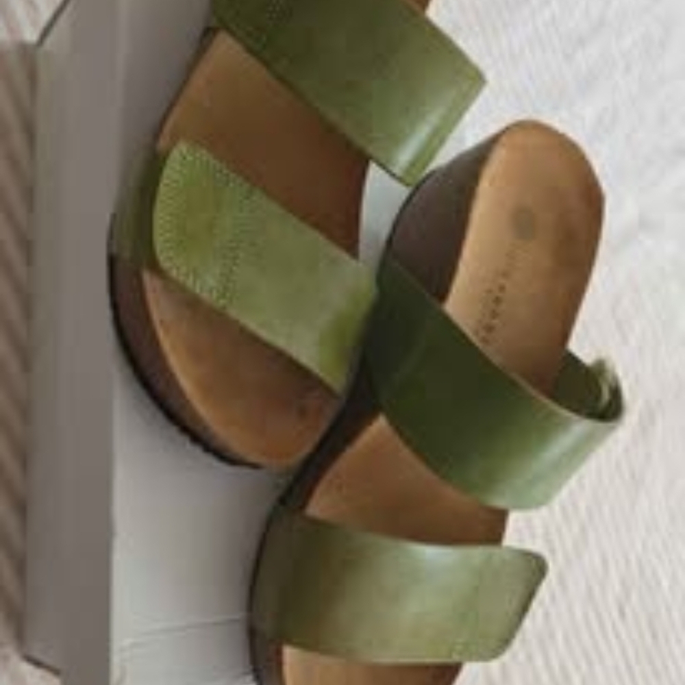 Green Leather Sandals